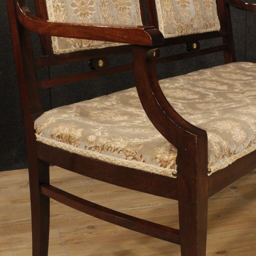 Sofa Art Deco Möbel Französisch Wohnzimmer Sessel Holz Mahagoni Stoff