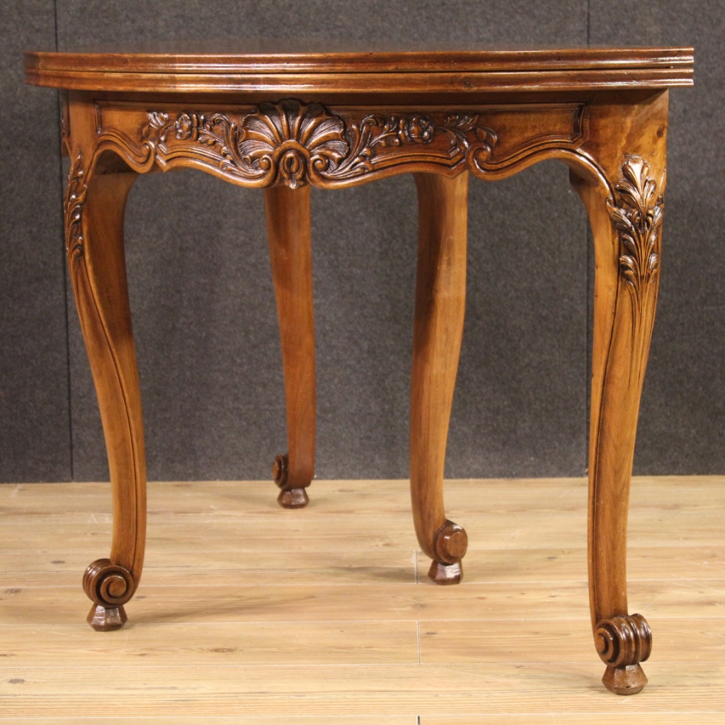 Demilune table furniture extendable wood console antique