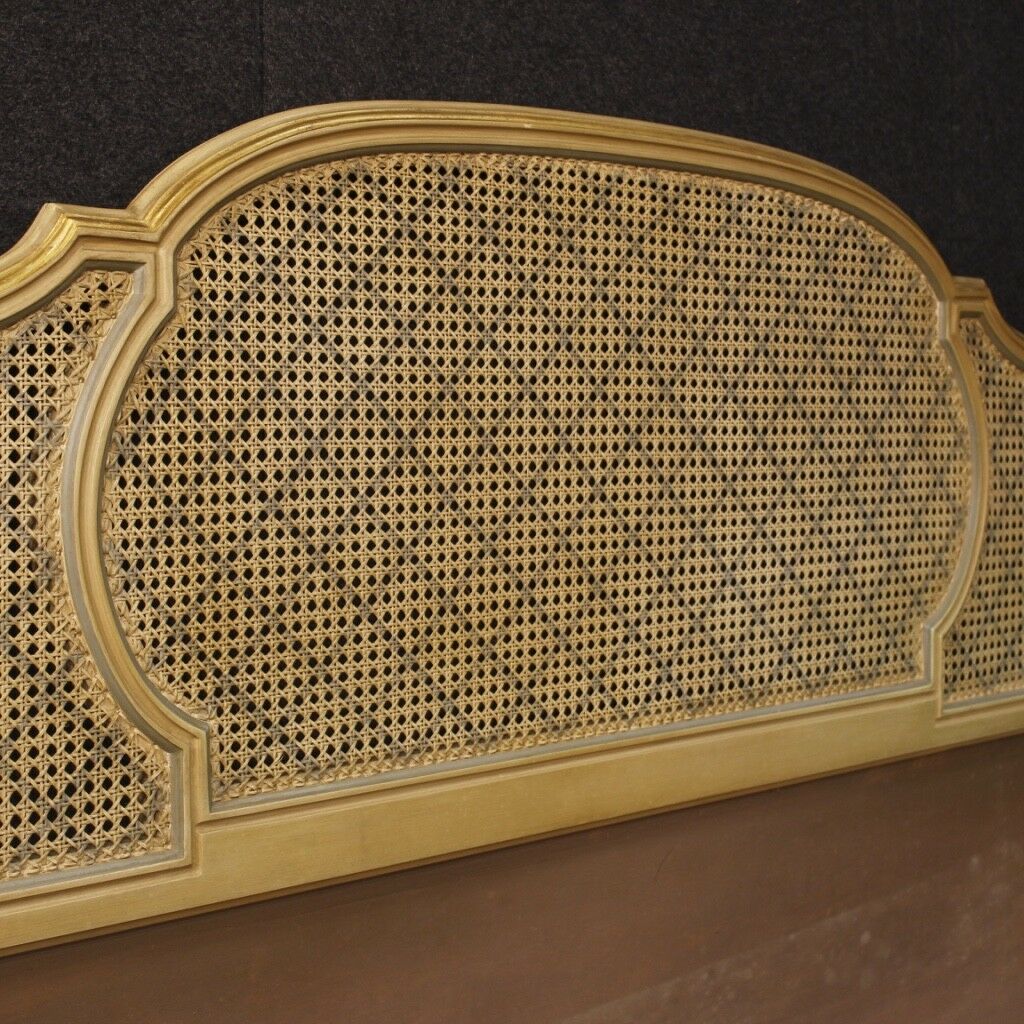 Doppelbett Möbel Italienisch lackiert vergoldet Holz Antik Stil Ludwig