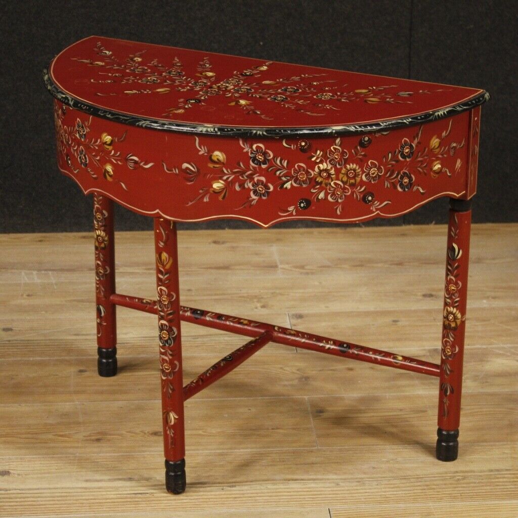 Details About Side Table Console Demilune Furniture Painted Wood Antique Style Living Room