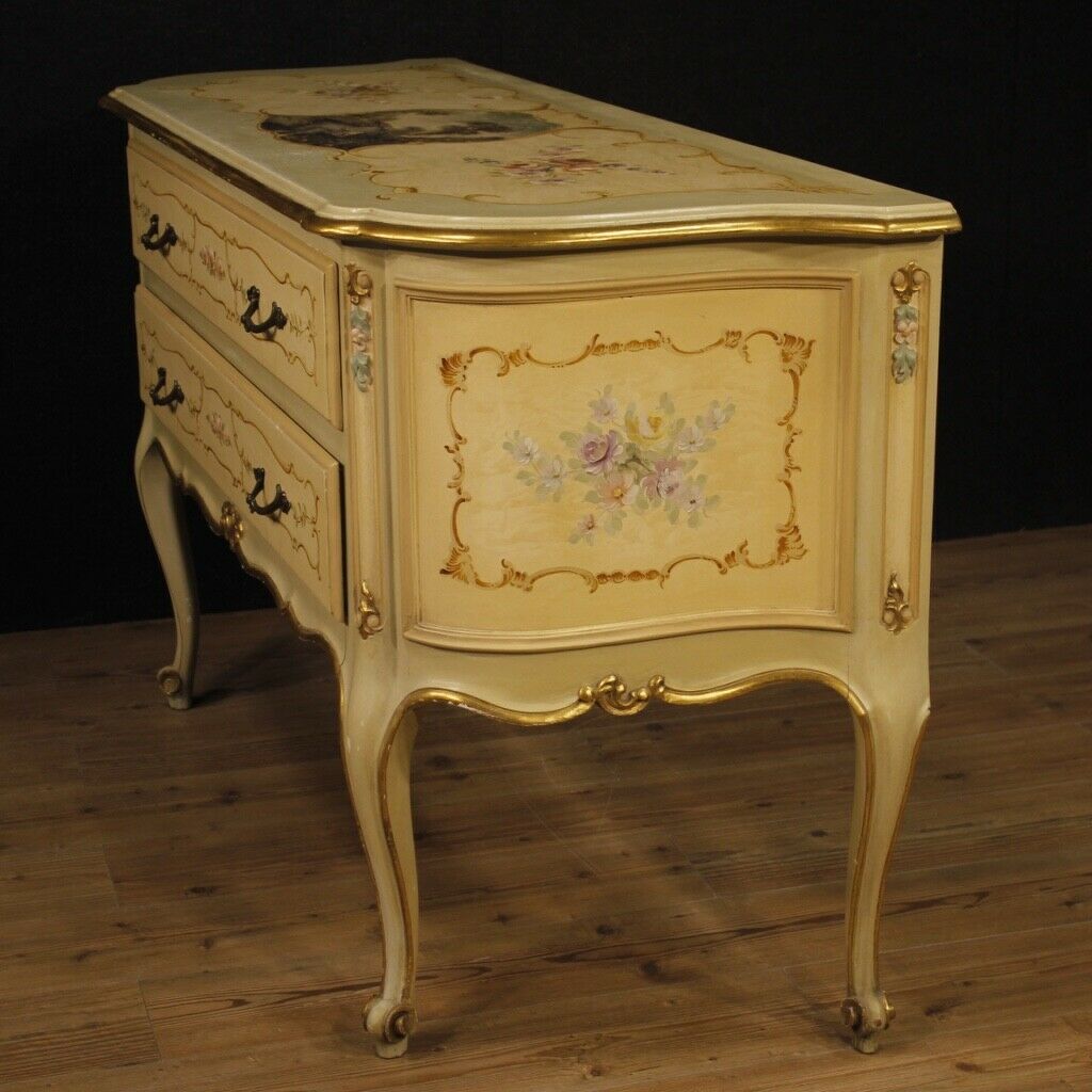 Dresser Italian Furniture Commode Chest Of Drawers Lacquered Antique