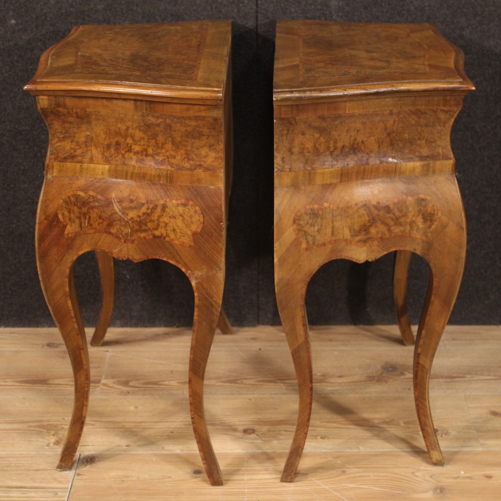 Paar Nachttische IN Holz Antik Stil Tischchen Schlafzimmer Wohnzimmer