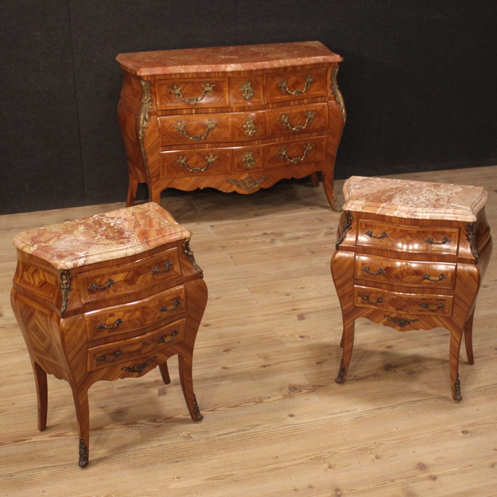 Kommode antik Stil Louis XV Möbel Anrichte aus Holz