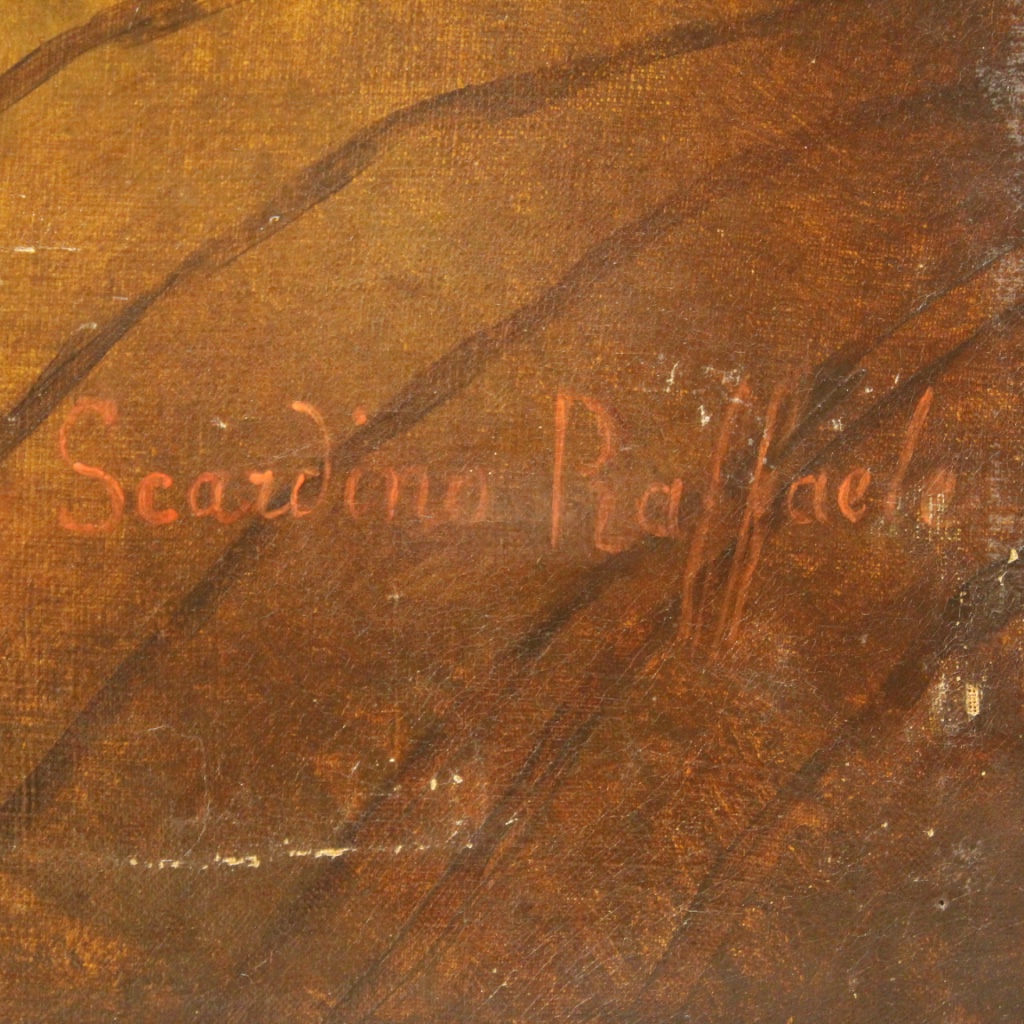 Tableau ancien huile sur toile Signée au dos à définir 