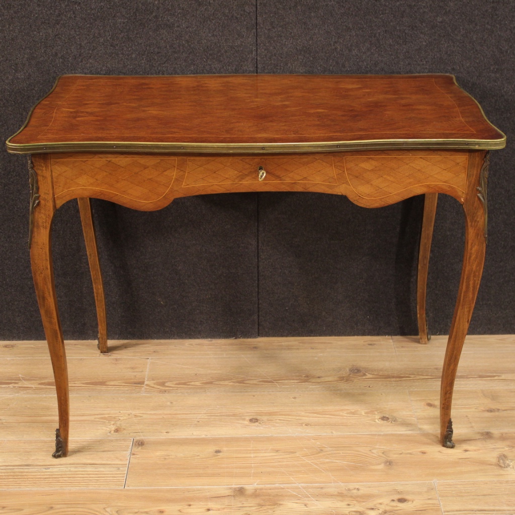 Schreibtisch Möbel französisch Tisch aus eingelegt Holz antik Stil