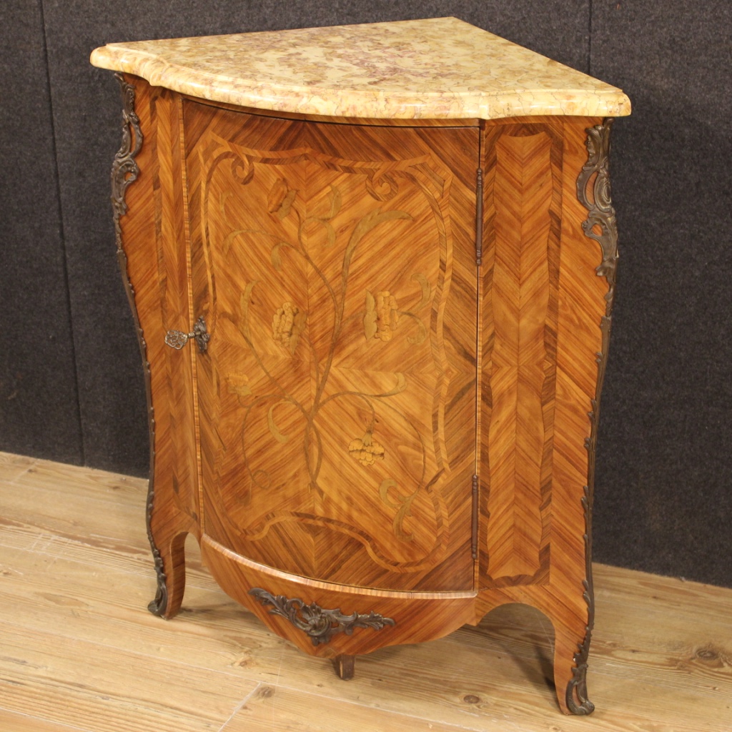 Eckschrank Möbel Anrichte Kommode aus eingelegt Holz antik Stil