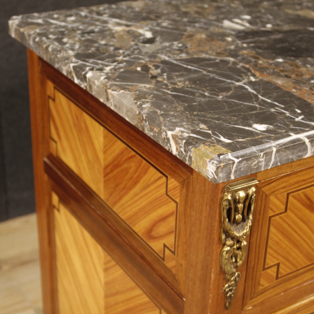 Kommode Anrichte Möbel Schubladen eingelegt Holz antik Stil Ludwig XVI