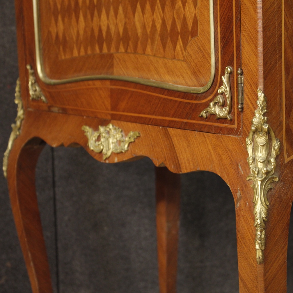 Anrichte französisch Möbel Schrank eingelegt Holz vergoldet Bronze