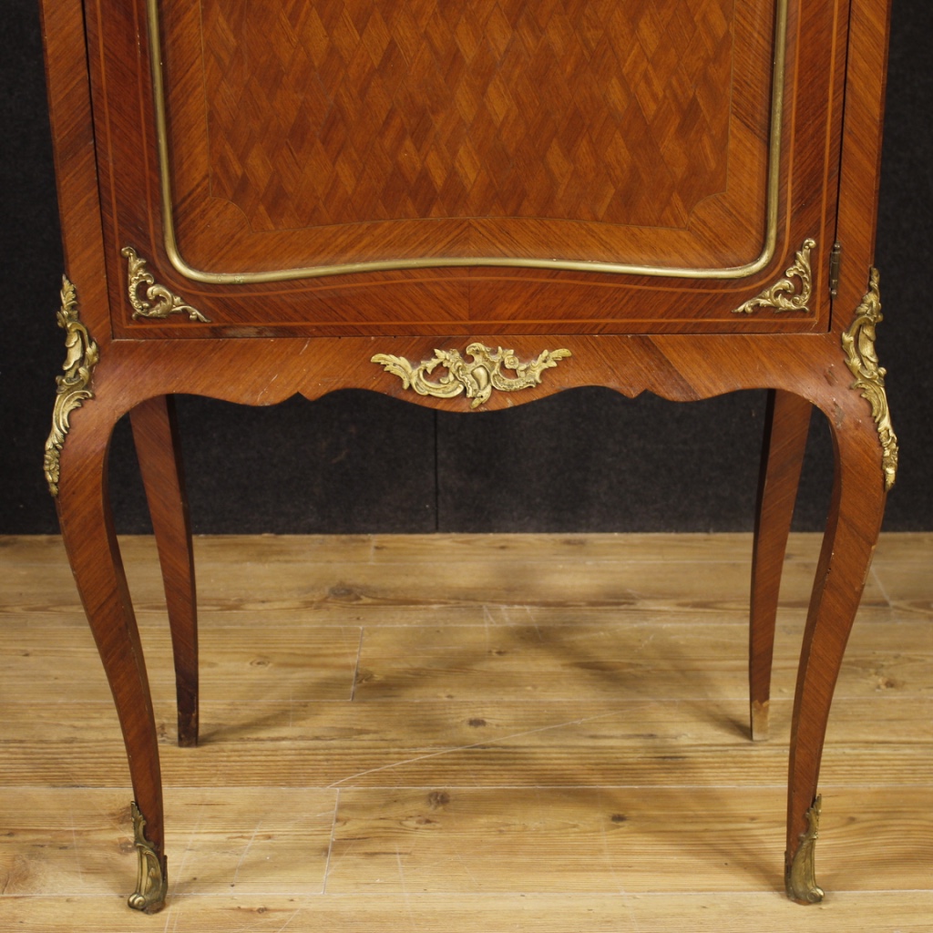 Anrichte französisch Möbel Schrank eingelegt Holz vergoldet Bronze